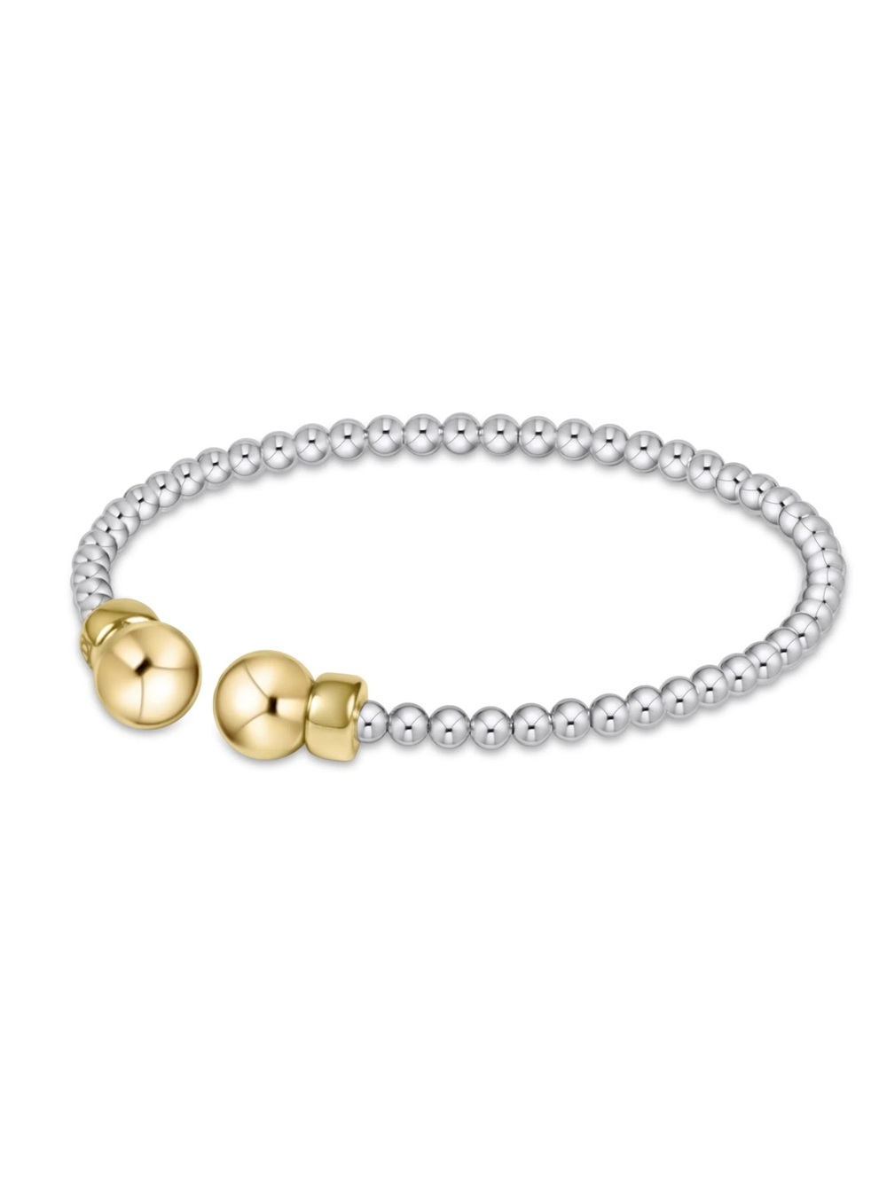 enewton Design Classic Mixed Metal 3mm Bead Cuff in Silver & Gold. NWT.